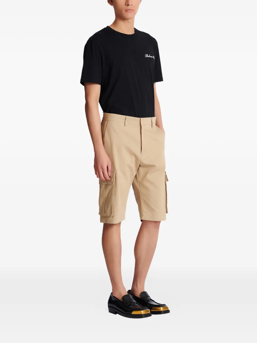  Balmain Cotton Cargo Shorts - Neutrals 
