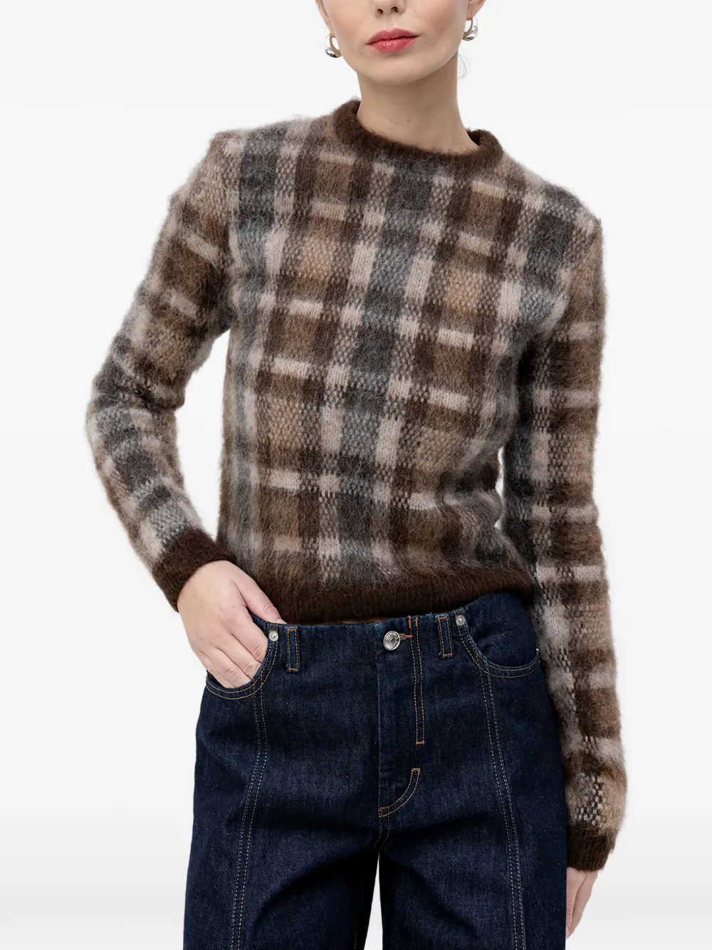Nanushka checked sweater - Marrone