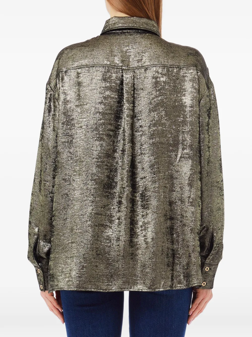 LIU JO Blouse met borstzakken en metallic-effect Goud