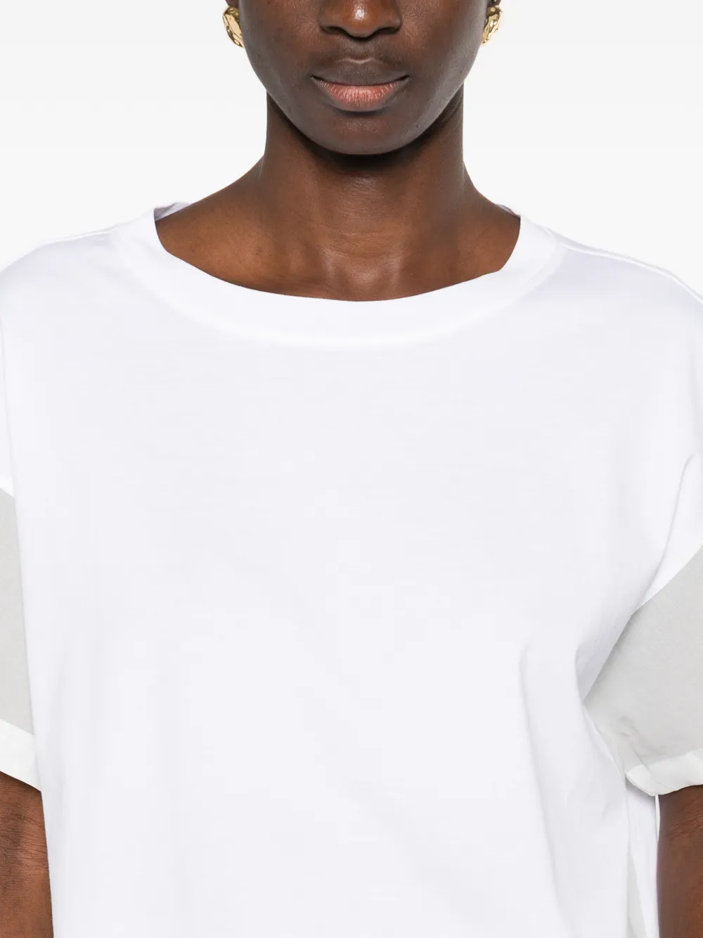 Brunello Cucinelli T-shirt met transparant vlak Wit