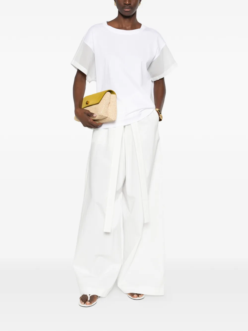  Brunello Cucinelli Sheer-panel T-shirt - White 