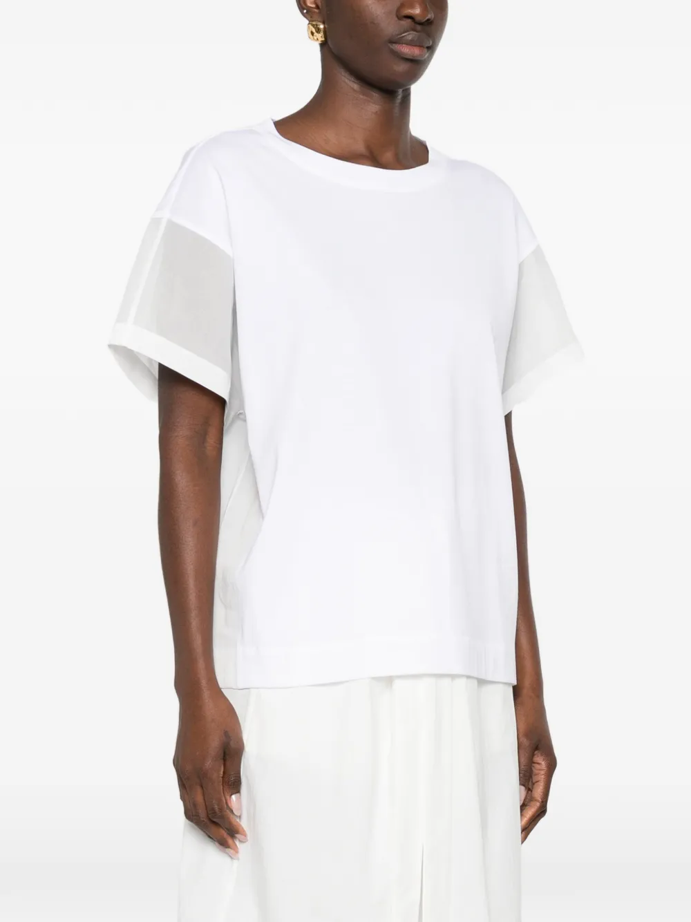  Brunello Cucinelli Sheer-panel T-shirt - White 