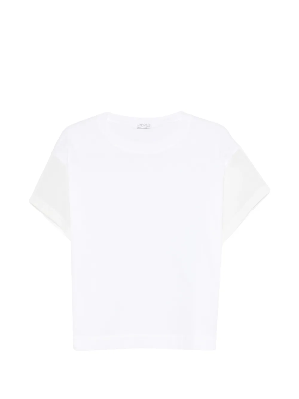 Brunello Cucinelli sheer-panel T-shirt - Bianco