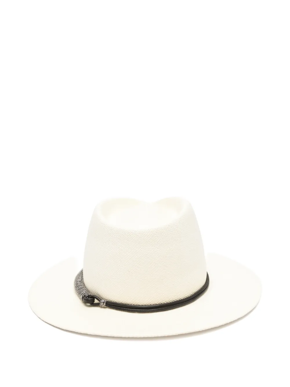  Brunello Cucinelli Leather-embellishment Fedora Hat - Neutrals 