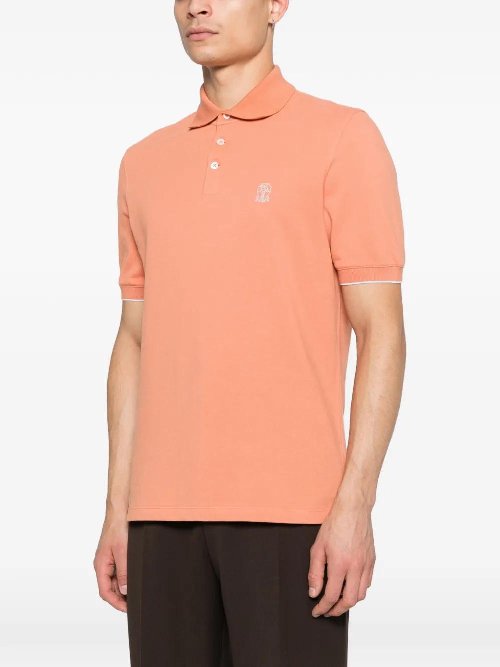 Brunello Cucinelli Poloshirt met logo Oranje