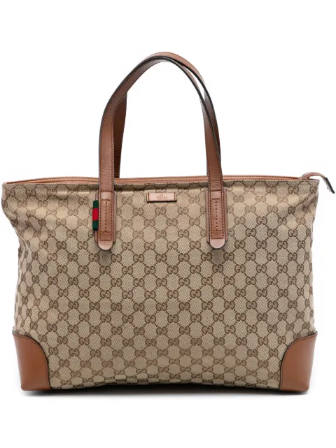 Gucci Pre-Owned tote en lona GG con detalle Web 2016-2025