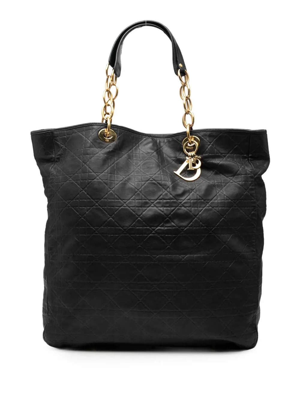 Christian Dior Pre-Owned 2007 Large Lambskin Cannage Lady Dior Soft Shopping tote bag - Nero
