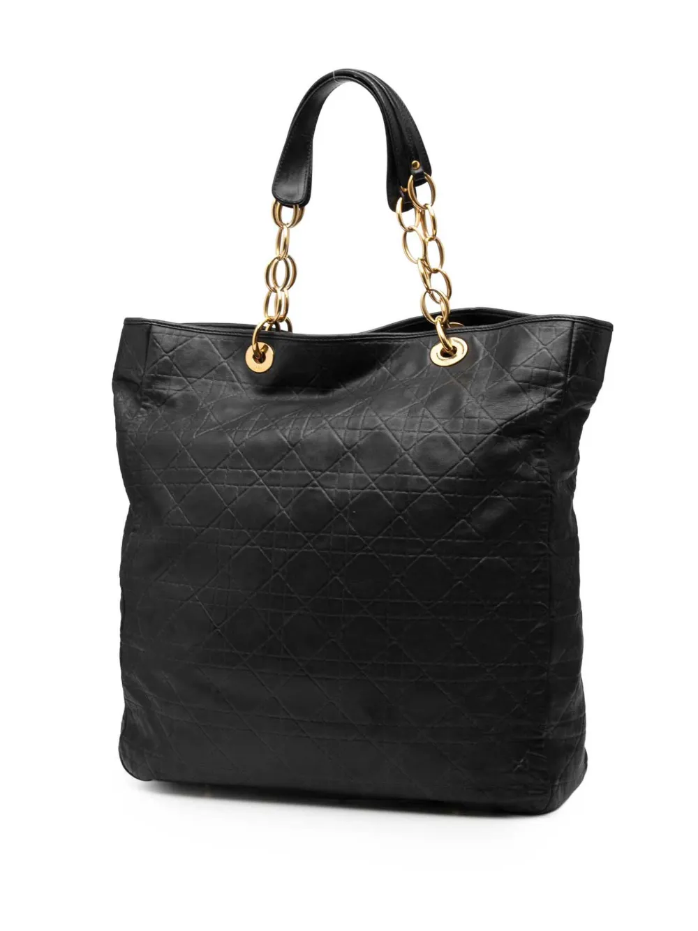 2007 Large Lambskin Cannage Lady Dior Soft Shopping Tote Bag