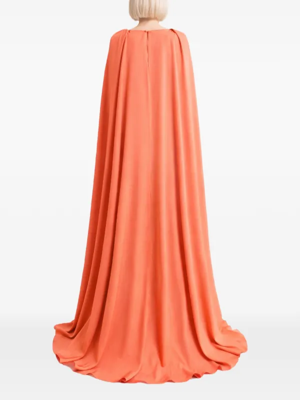 orange cape sleeve dress Cape Sleeve Body-con Dress