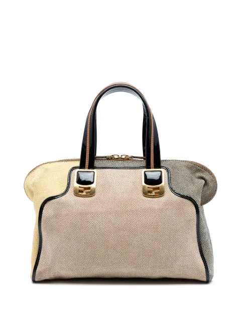 Fendi Pre-Owned 2010-2025 Canvas Colorblock Chameleon satchel