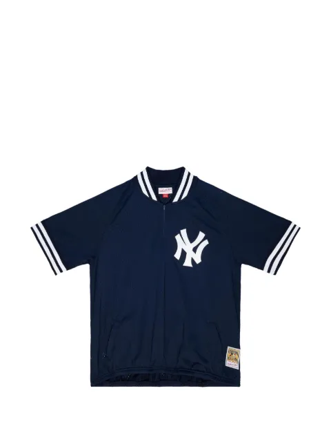 Mitchell & Ness 1988 New York Yankees stripe-collar half-zip polo shirt