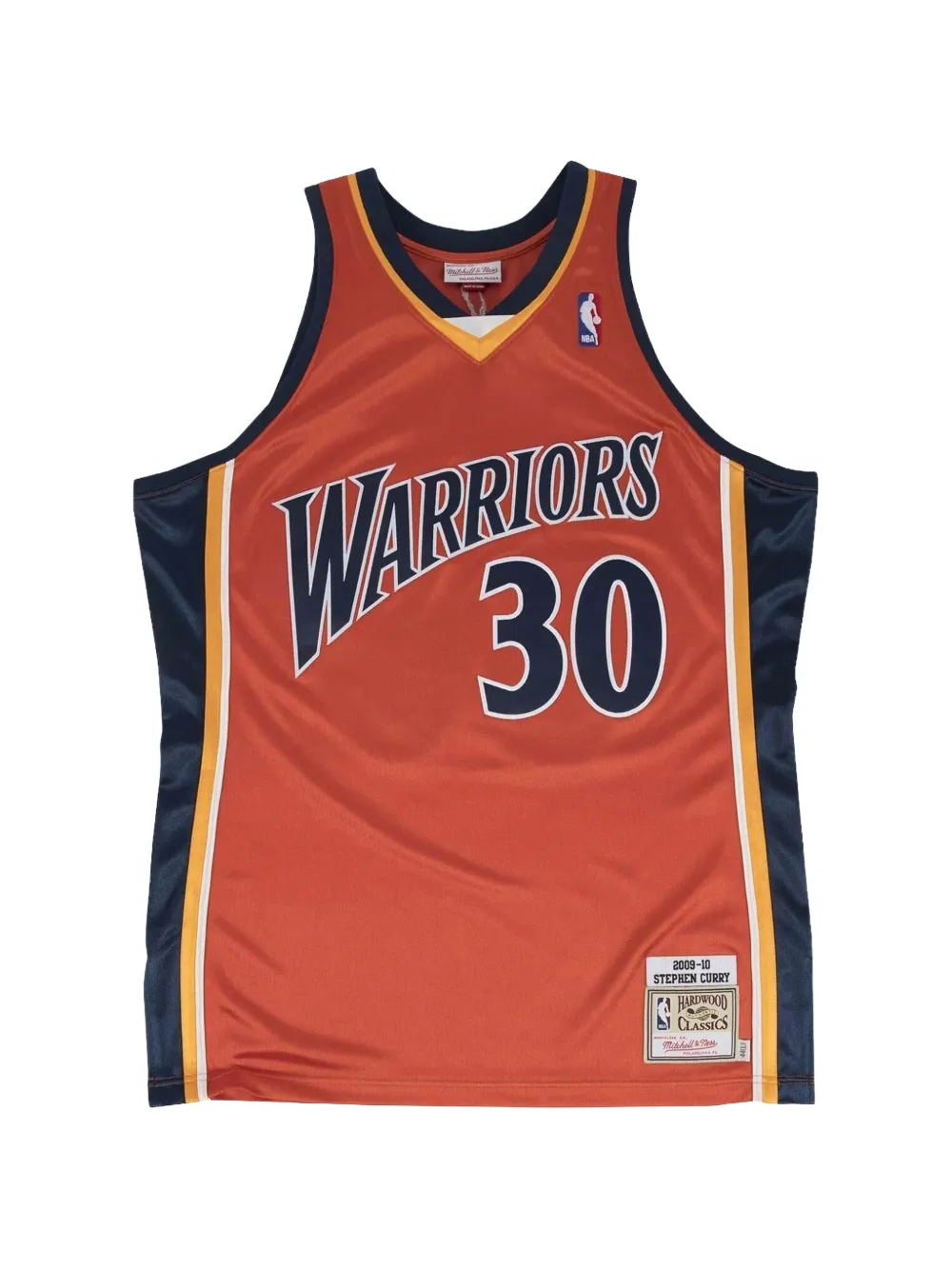 Mitchell & Ness x NBA T-shirt originale Stephen Curry Golden State Warriors - Arancione