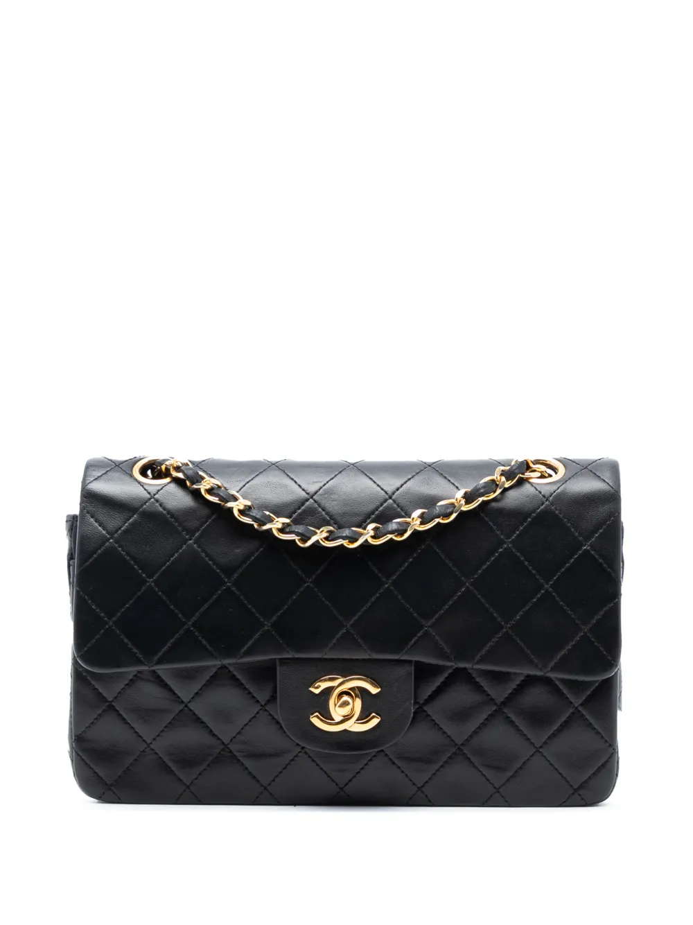 CHANEL Pre-Owned 1986-1988 Small Classic Lambskin Double Flap shoulder bag - Nero