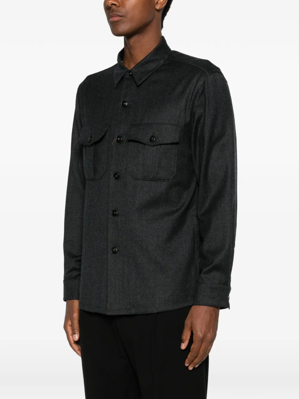 Canali Jack met lange mouwen Grijs