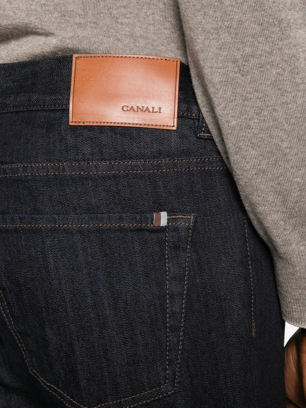 Canali Katoenen jeans met zak Blauw