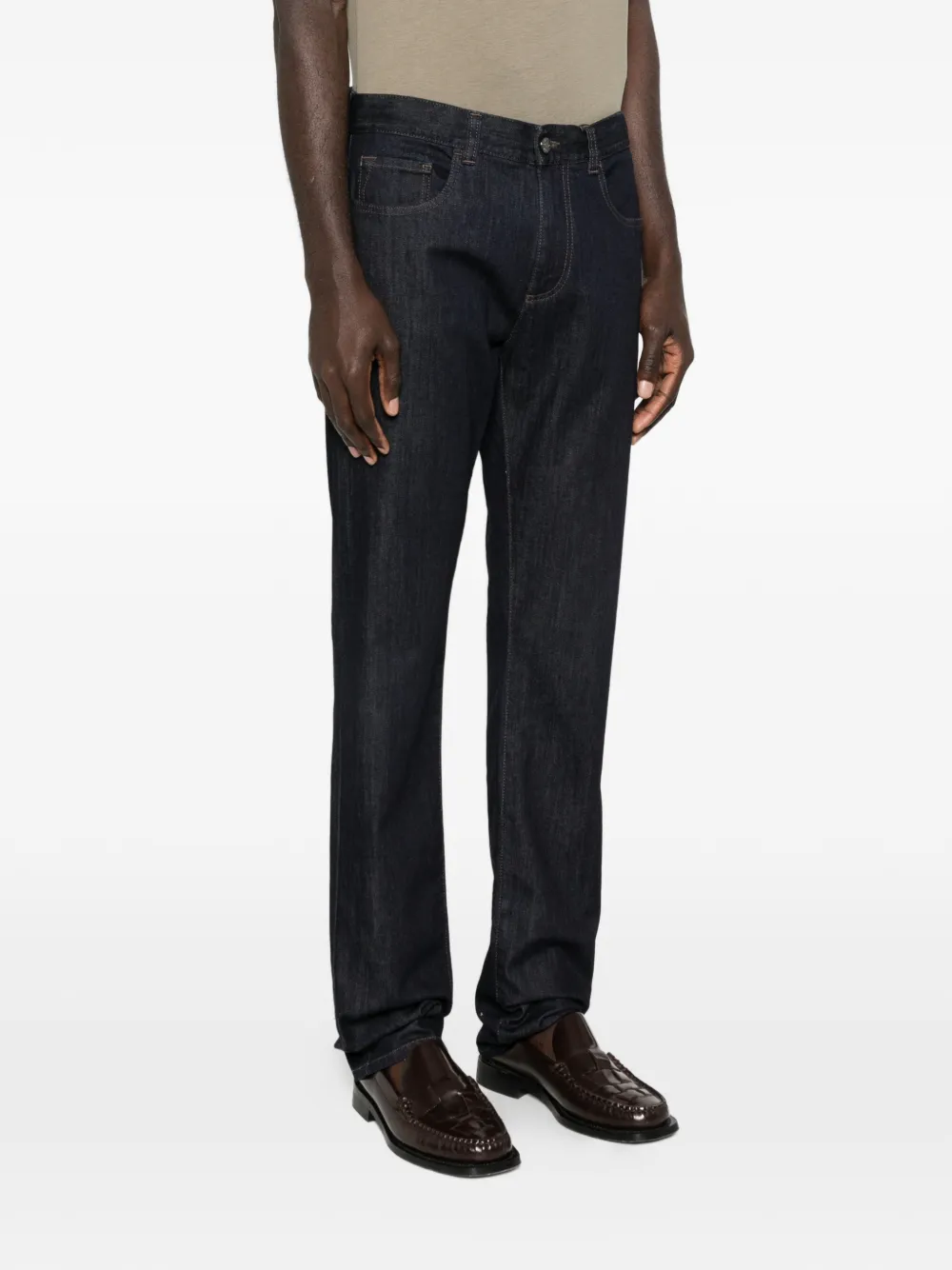 Canali Katoenen jeans met zak Blauw