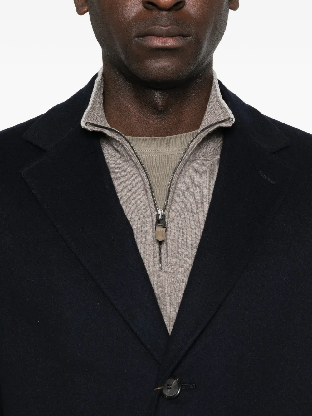 Canali Kei mantel met knopen Blauw