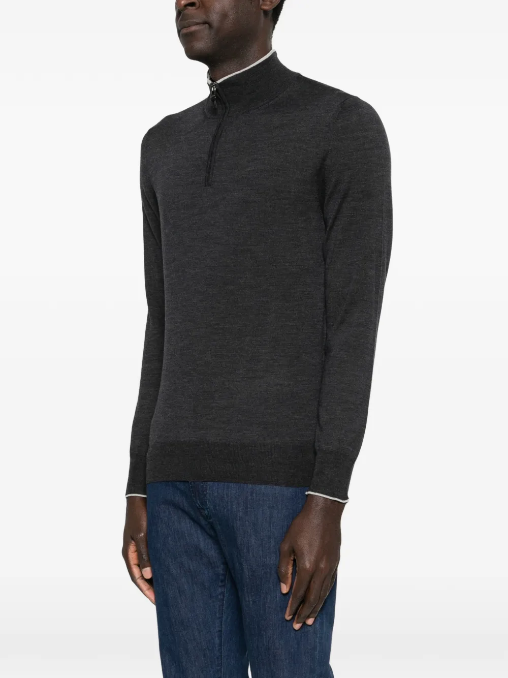  Canali Zip-fastening Sweater - Grey 