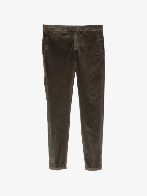 Canali corduroy-effect belt-loop trousers