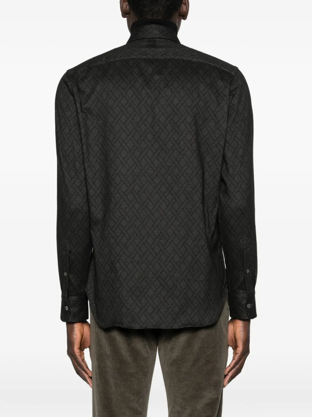 Canali Overhemd met patroon en lange mouwen Grijs
