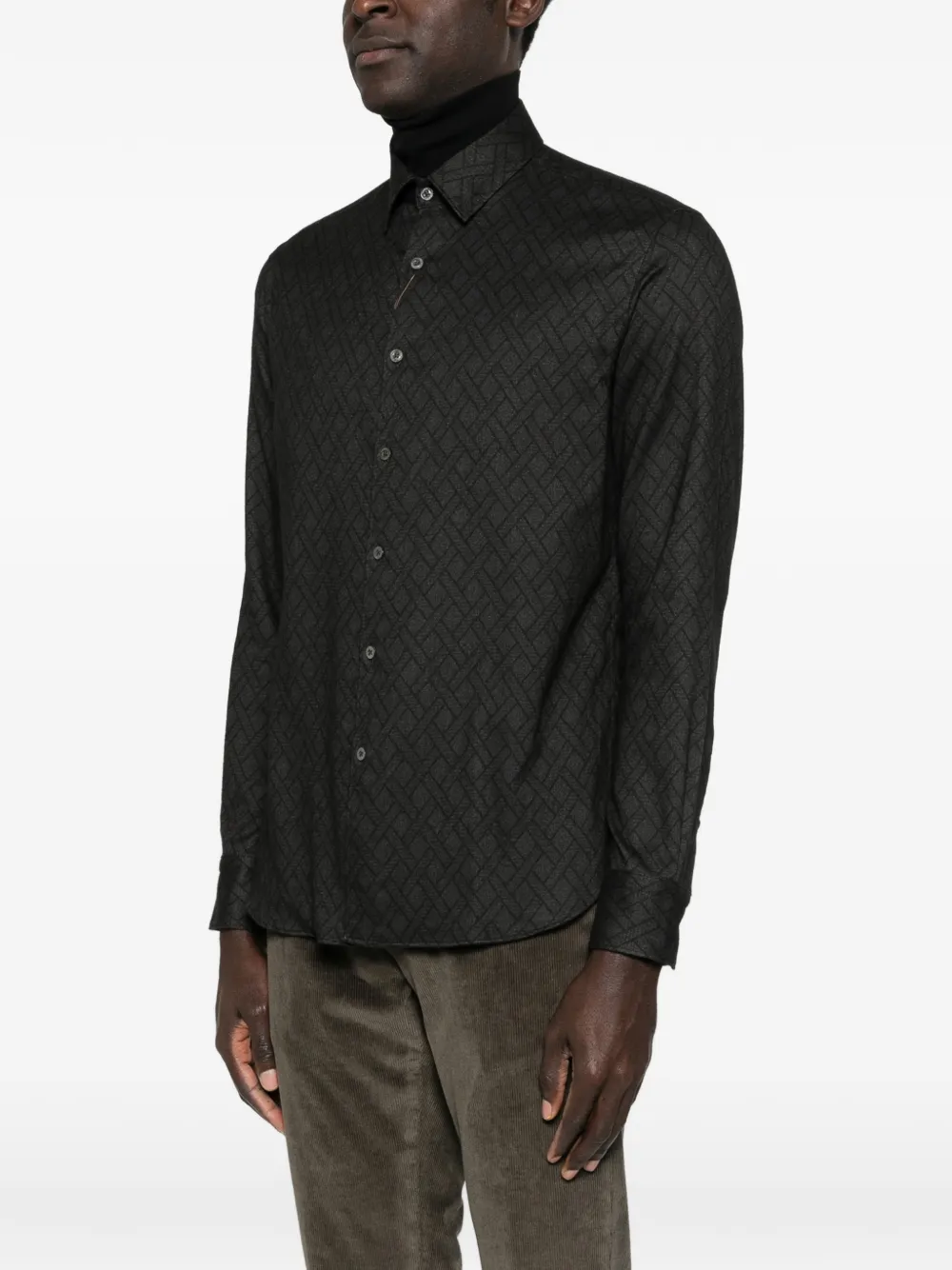 Canali Overhemd met patroon en lange mouwen Grijs