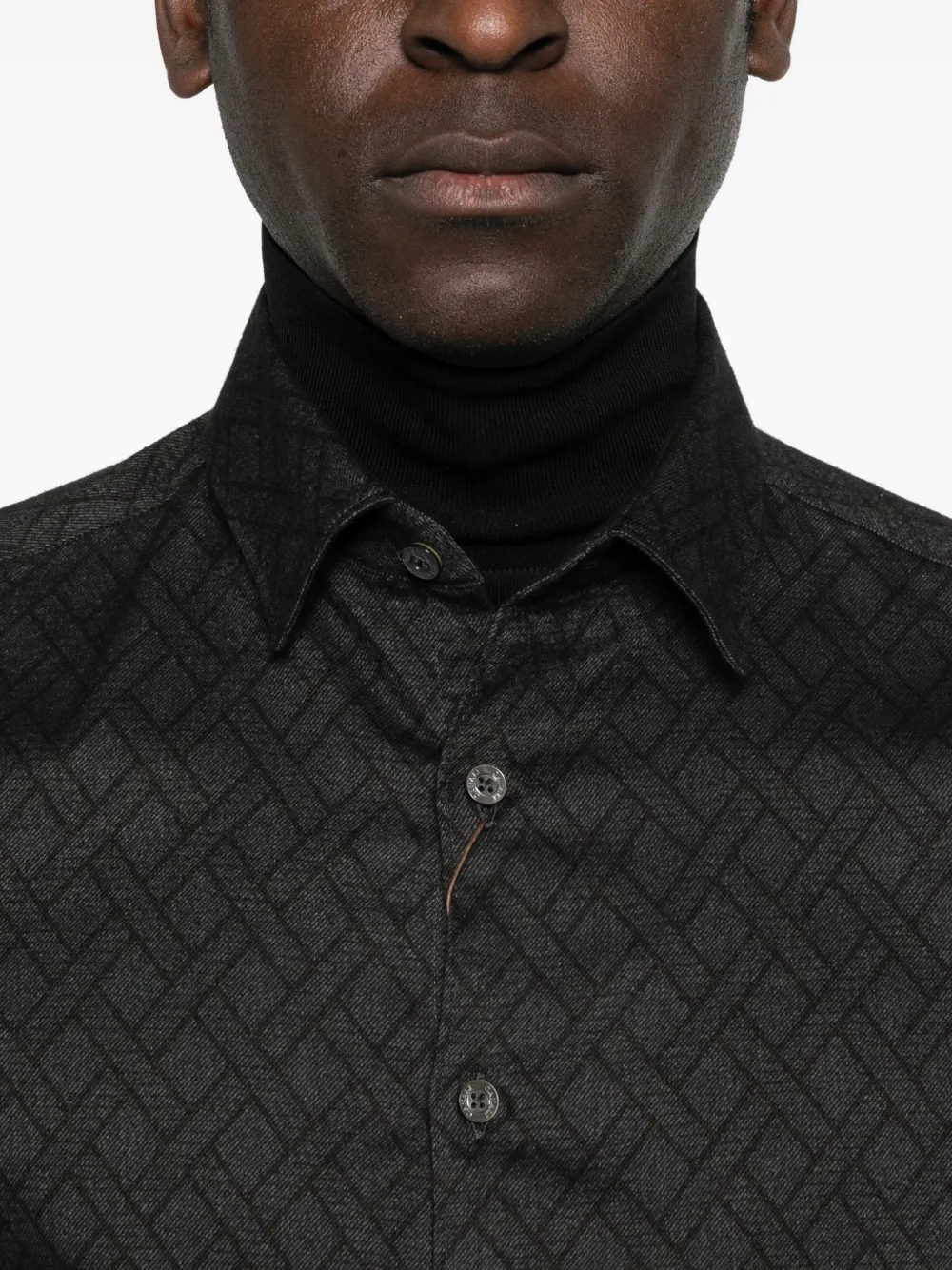 Canali Overhemd met patroon en lange mouwen Grijs