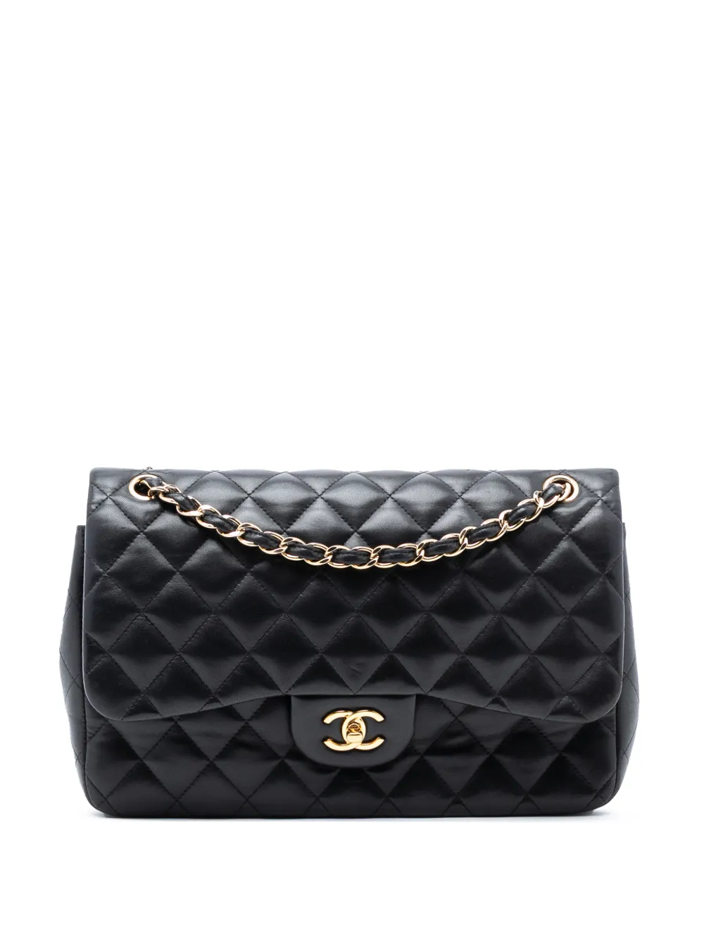 CHANEL Pre-Owned 2014 Jumbo Classic Lambskin Double Flap shoulder bag - Nero