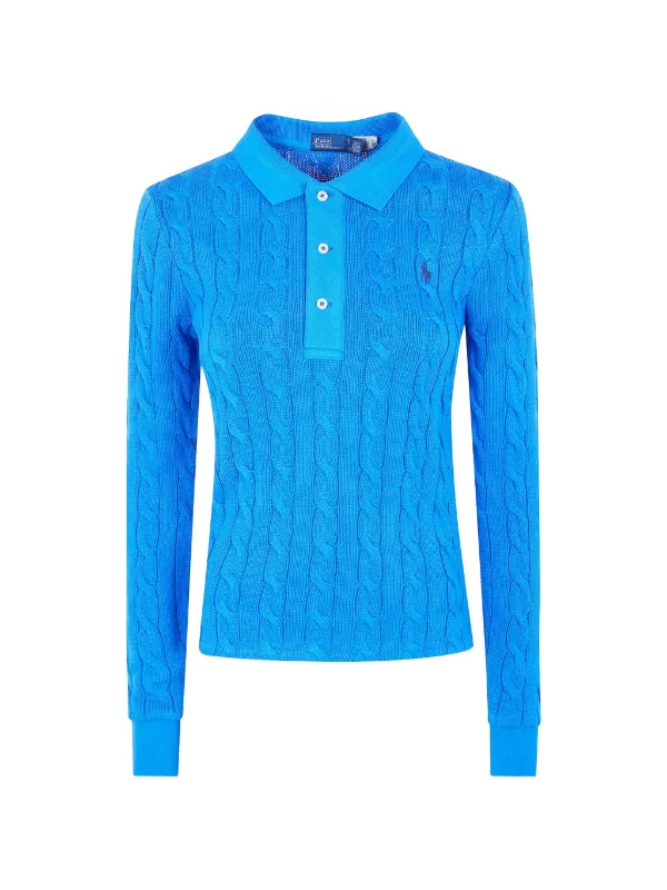 Polo Ralph Lauren ケーブルニット ポロシャツ | ブルー | FARFETCH JP