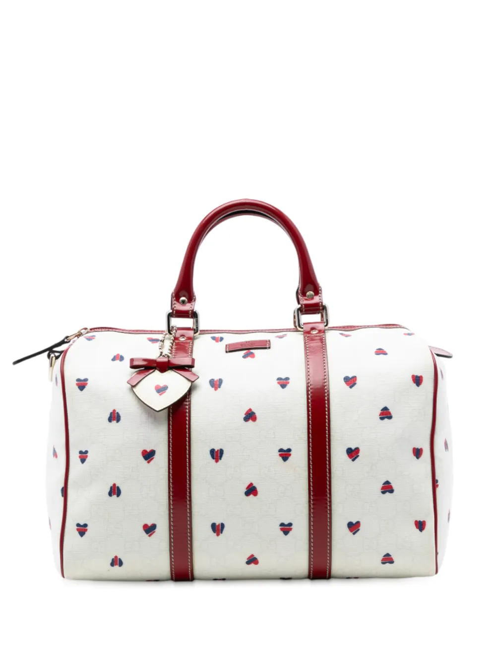 Gucci Pre-Owned 2016-2025 Medium GG Supreme Hearts Joy boston bag - Rosso