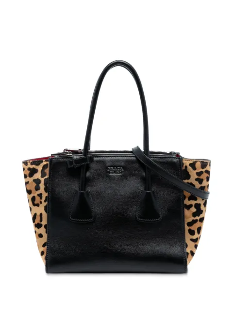 Prada Pre-Owned 2000-2025 Glace Calf Ponyhair Twin Pocket satchel