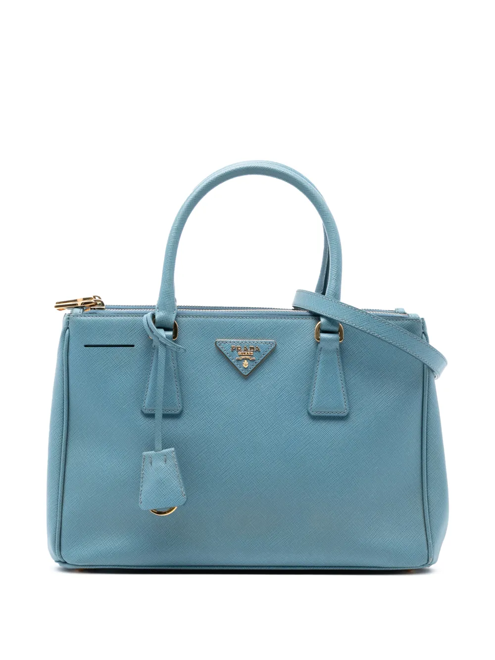 Prada Pre-Owned 2010-2025 Small Saffiano Lux Galleria Double Zip satchel - Blu