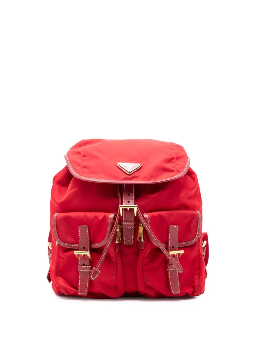 Prada Pre-Owned 2013-2025 Saffiano Trimmed Tessuto backpack | Red | Image 1