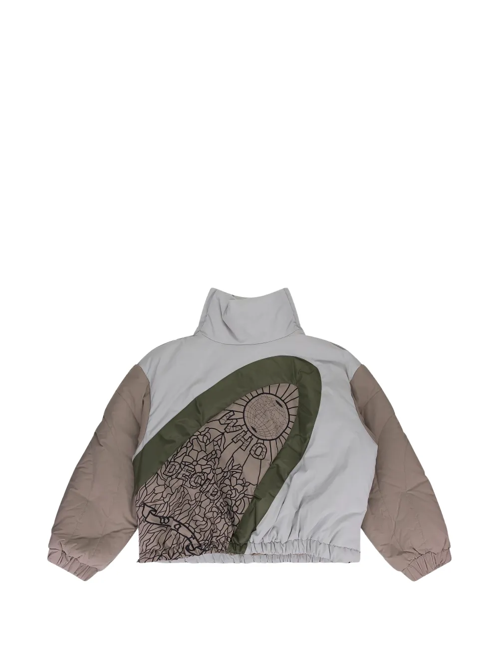 Who Decides War diagonal glass puffer jacket - Grigio