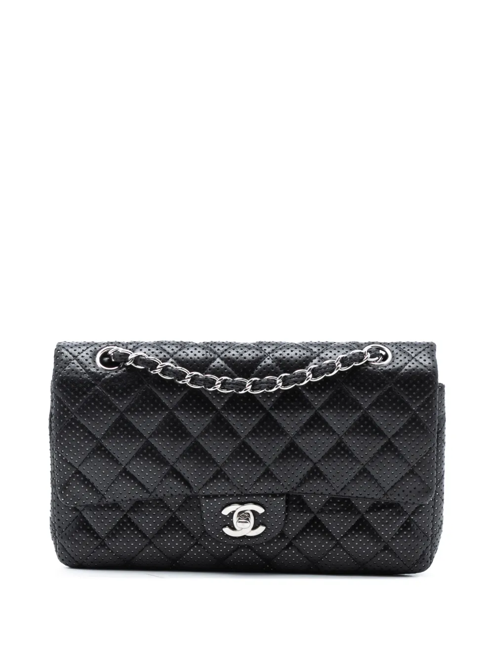 CHANEL Pre-Owned 2006-2008 Medium Classic Perforated Lambskin Double Flap shoulder bag - Nero