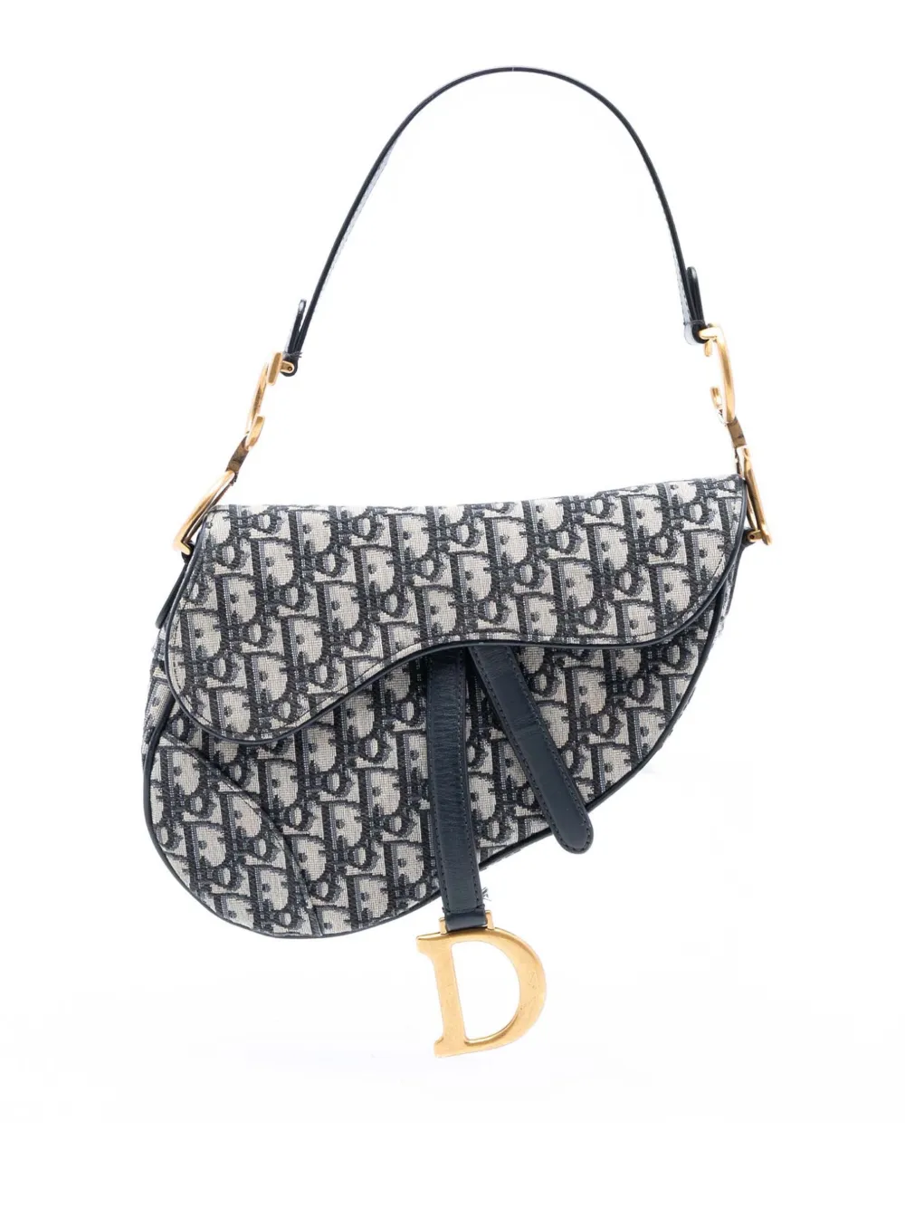 Christian Dior Pre-Owned 2020 Oblique Canvas Saddle Bag shoulder bag - Blu