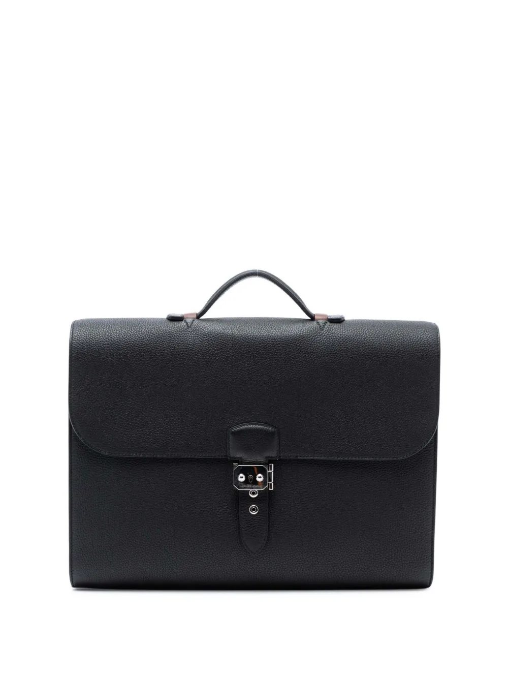 Hermès Pre-Owned 2015 Togo and Swift Sac A Depeches Verso 38 business bag | Black | Image 1