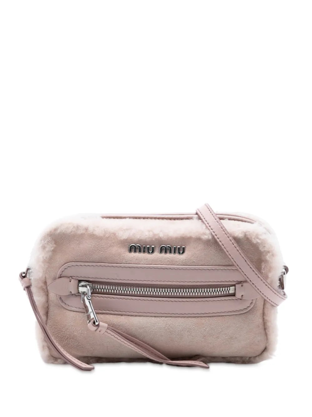 Miu Miu Pre-Owned 2000-2010 Shearling and Suede Camera Bag crossbody bag | lyserød | Image 1