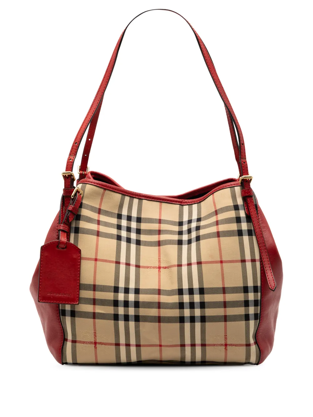 Burberry Pre-Owned 2000-2017 Small Haymarket Check Canvas and Leather Canterbury tote bag - Marrone