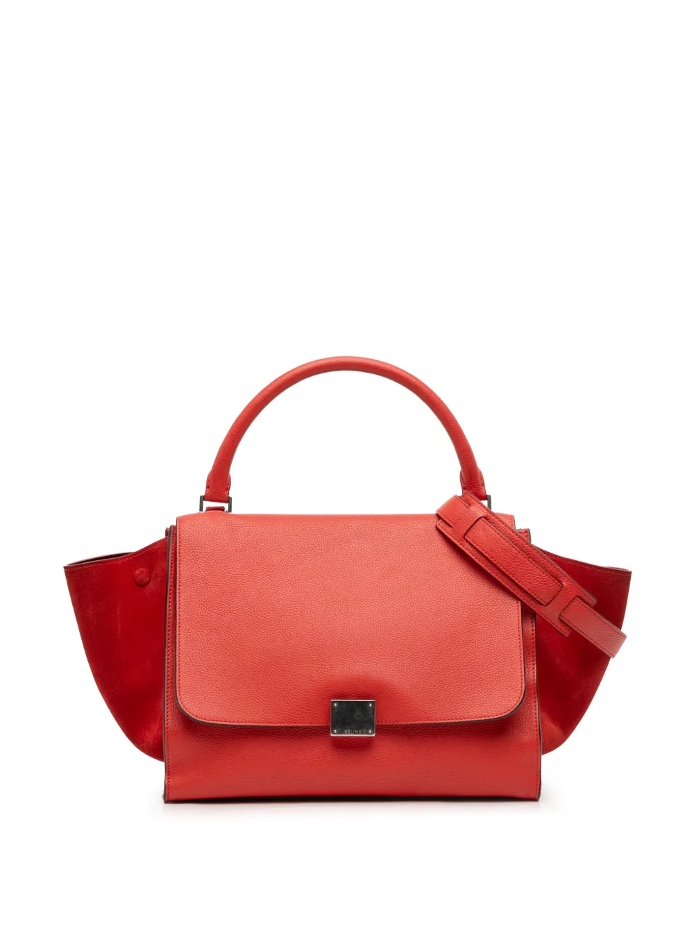 Celine Pre-Owned Borsa a tracolla Trapeze Drummed media in pelle di vitello e pelle scamosciata 2011 - Rosso