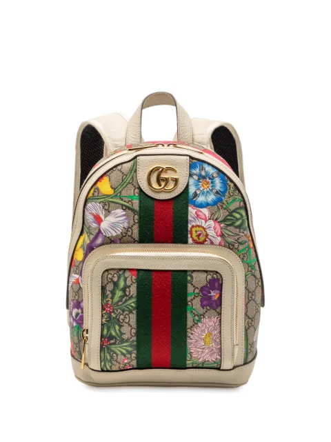 Gucci Pre-Owned 2016-2025 Small GG Supreme Flora Ophidia backpack