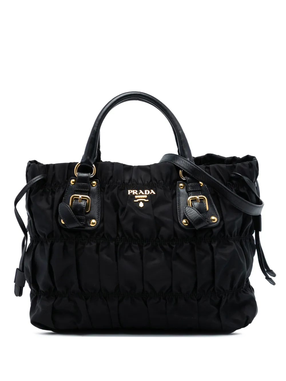 Prada Pre-Owned Borsa a tracolla Gaufre in tessuto 2000-2025 - Nero