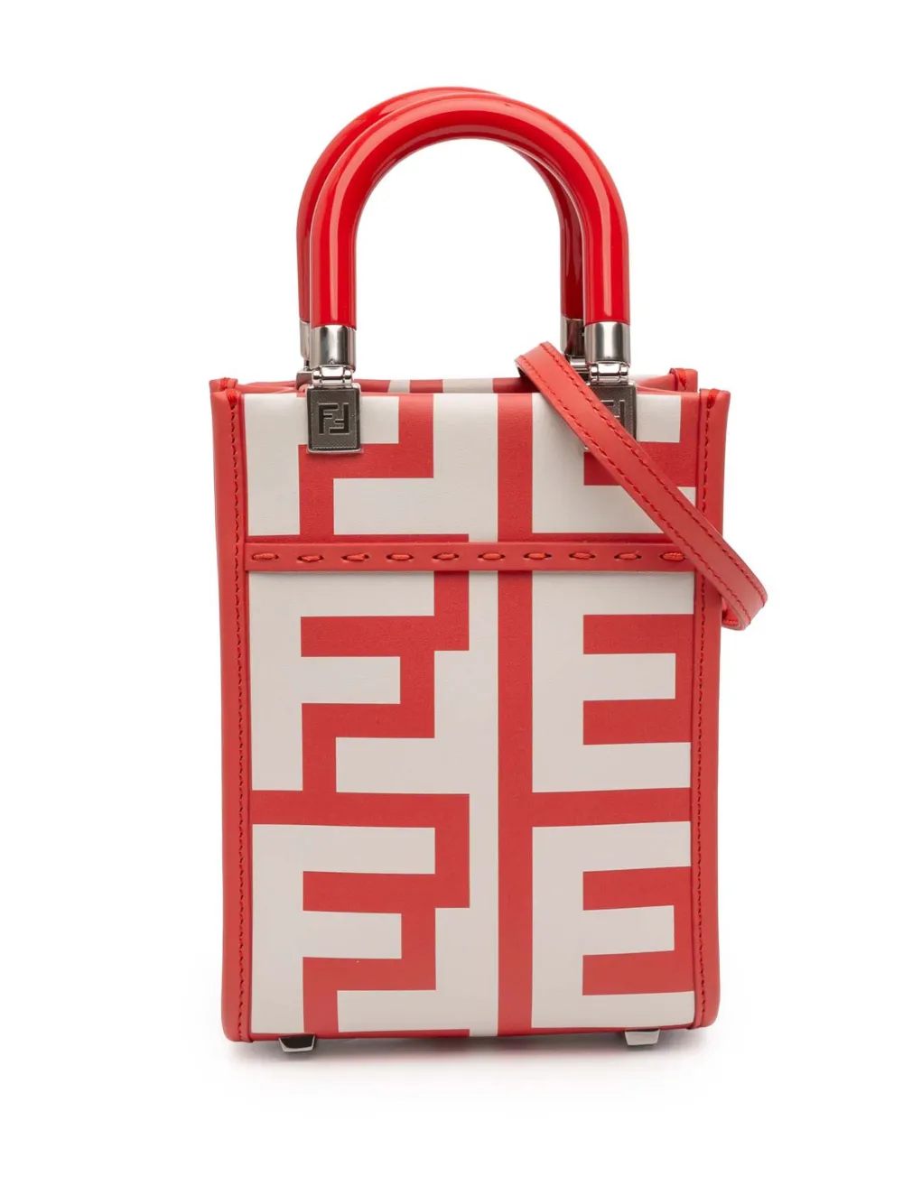 Fendi Pre-Owned 2010-2025 Marc Jacobs Mini Leather Sunshine Shopper Tote satchel - Rosso