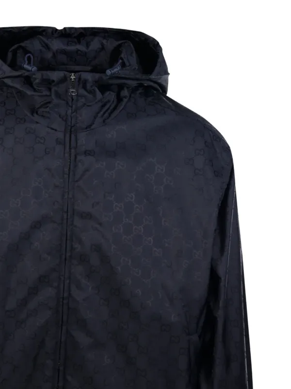 Gucci GG-monogram zip-up Jacket | Blue | FARFETCH