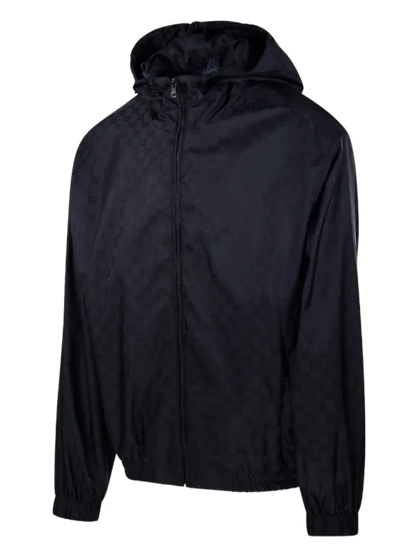 Gucci GG-monogram zip-up Jacket | Blue | FARFETCH
