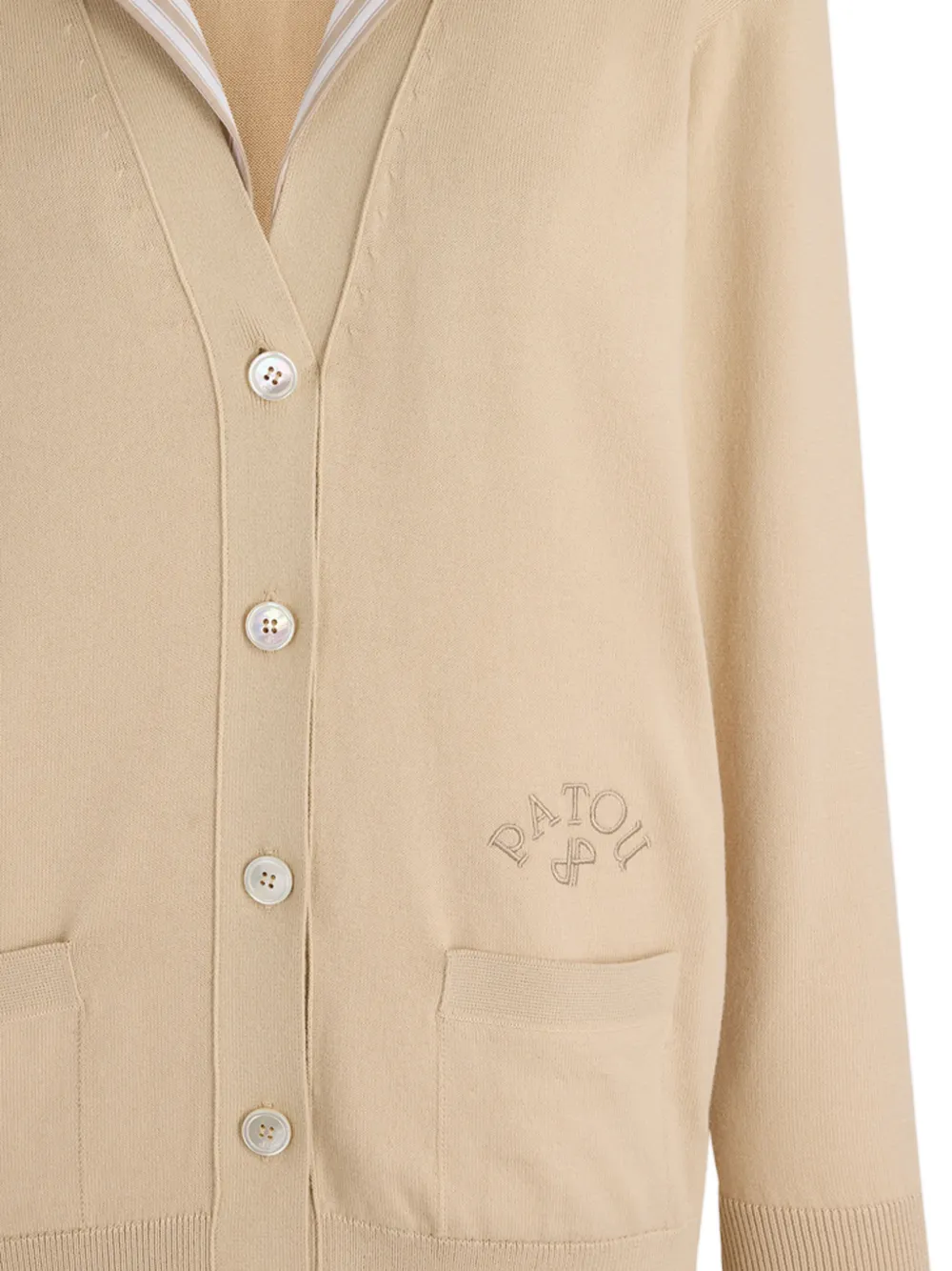  Patou Poplin-collar Cardigan - Neutrals 