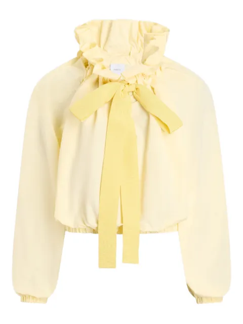 Patou ruffled tie-neck top