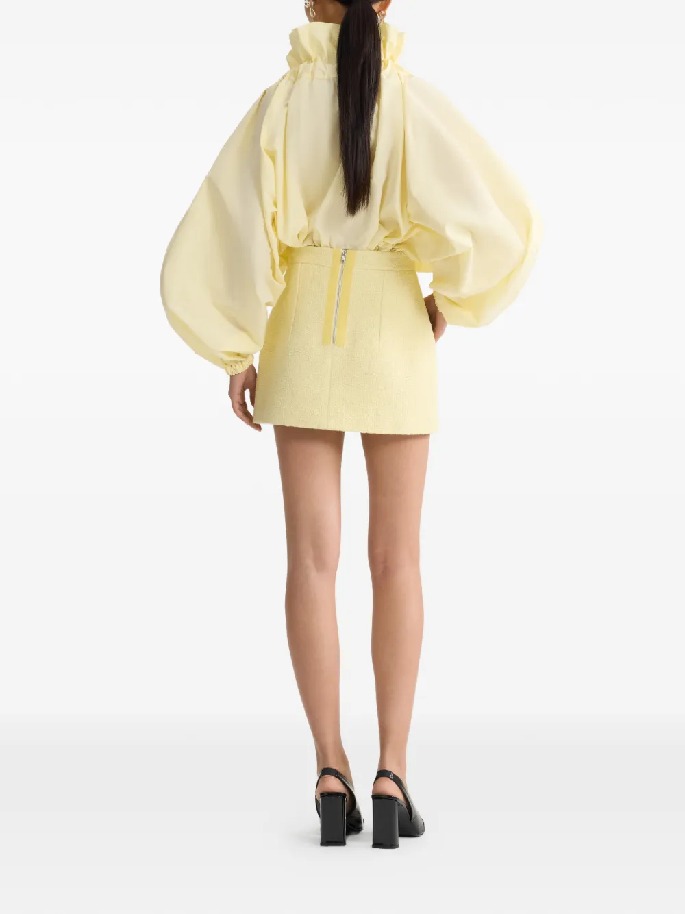 Patou Straight mini-rok met platte voorkant Geel