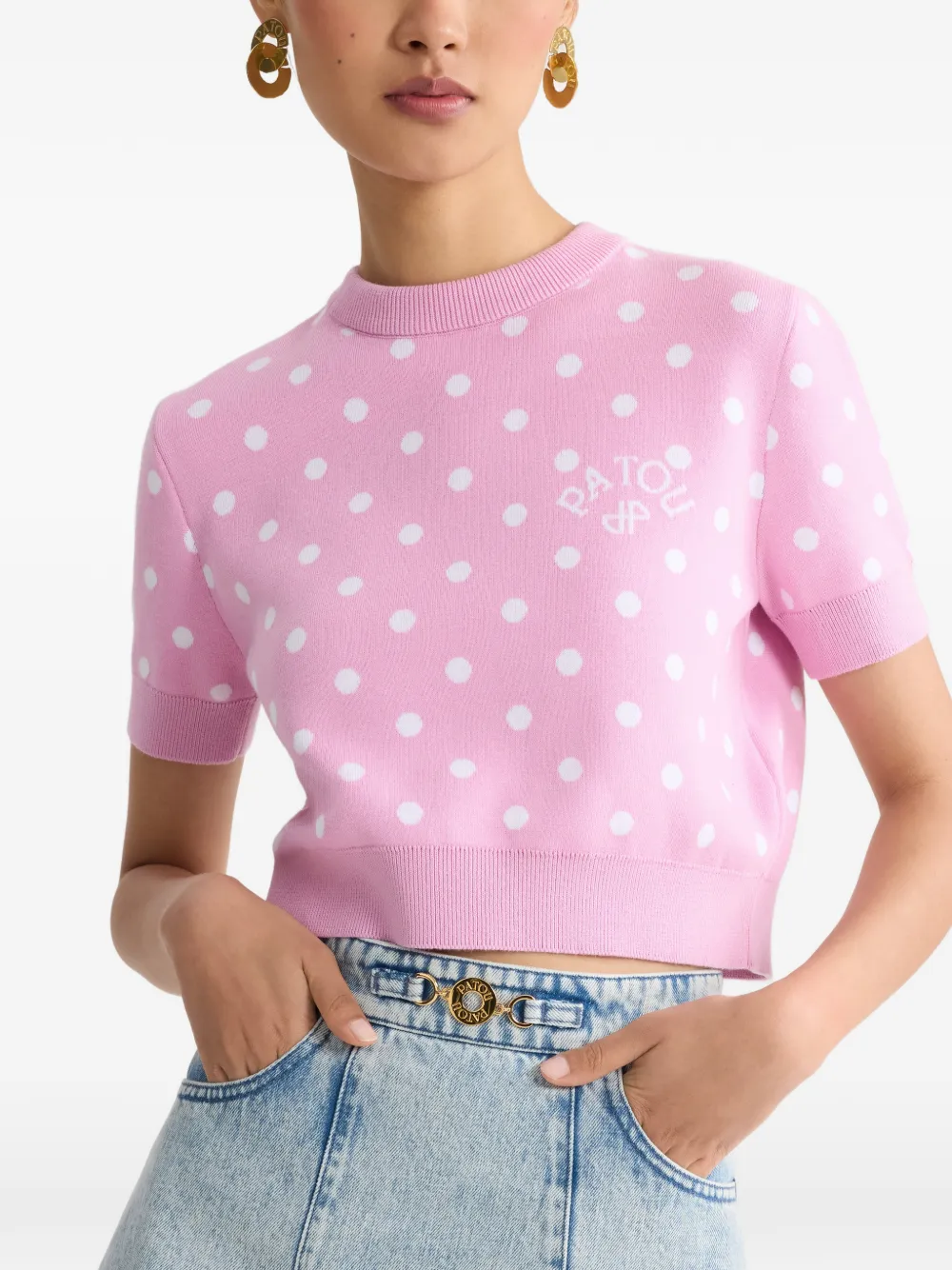 Patou Gebreid T-shirt Roze