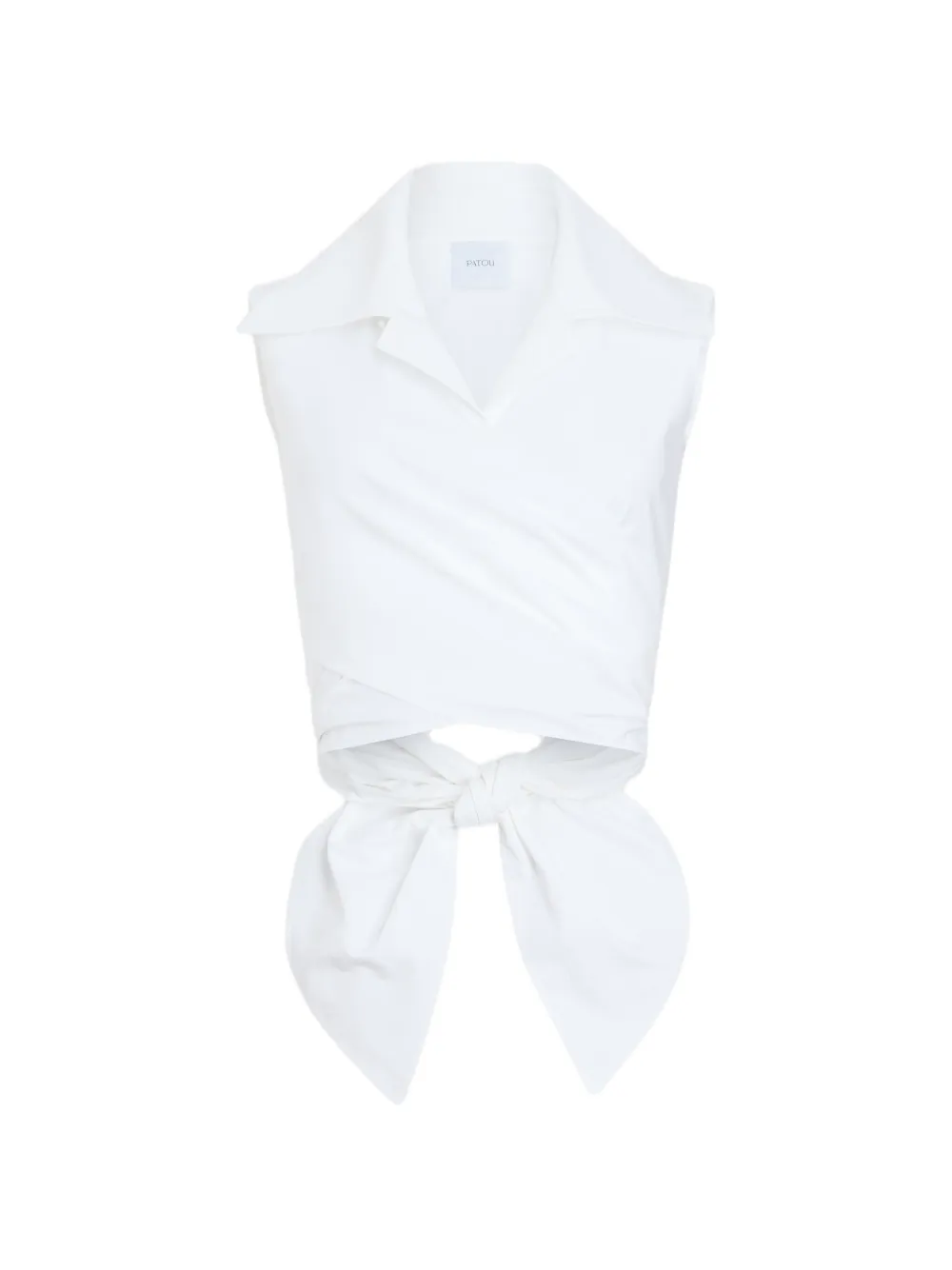 Patou draped sleeveless top - White