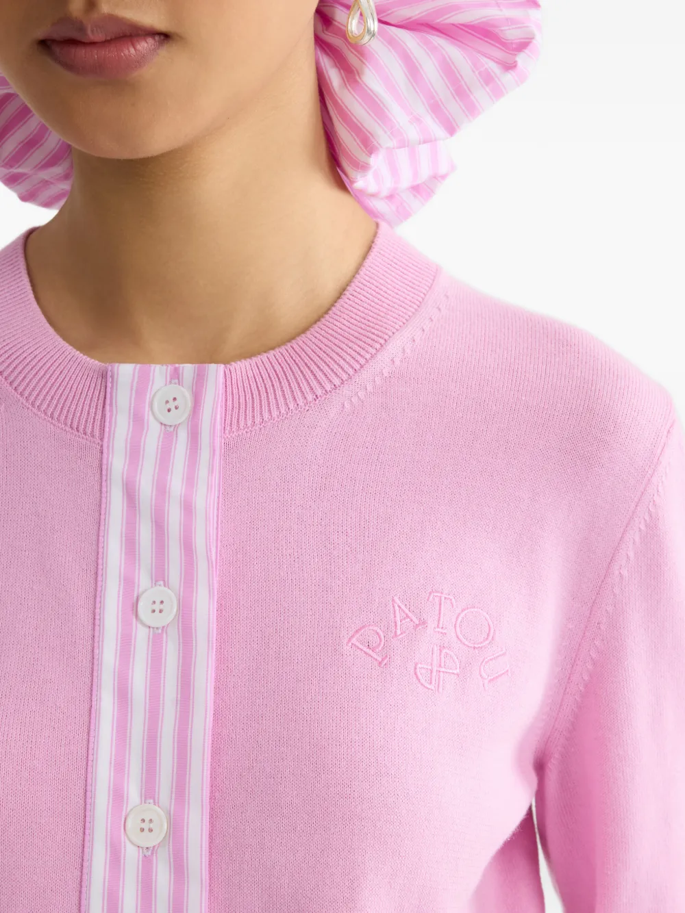 Patou Vest met gestreept detail Roze